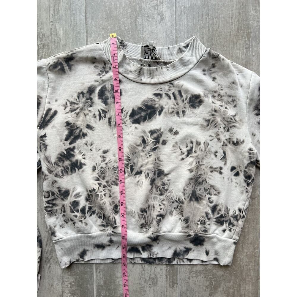 $226 Pam & Gela Women's Gray Long Sleeve Tie Dye Sweatshirt Pullover Top Size M - Picture 9 of 11